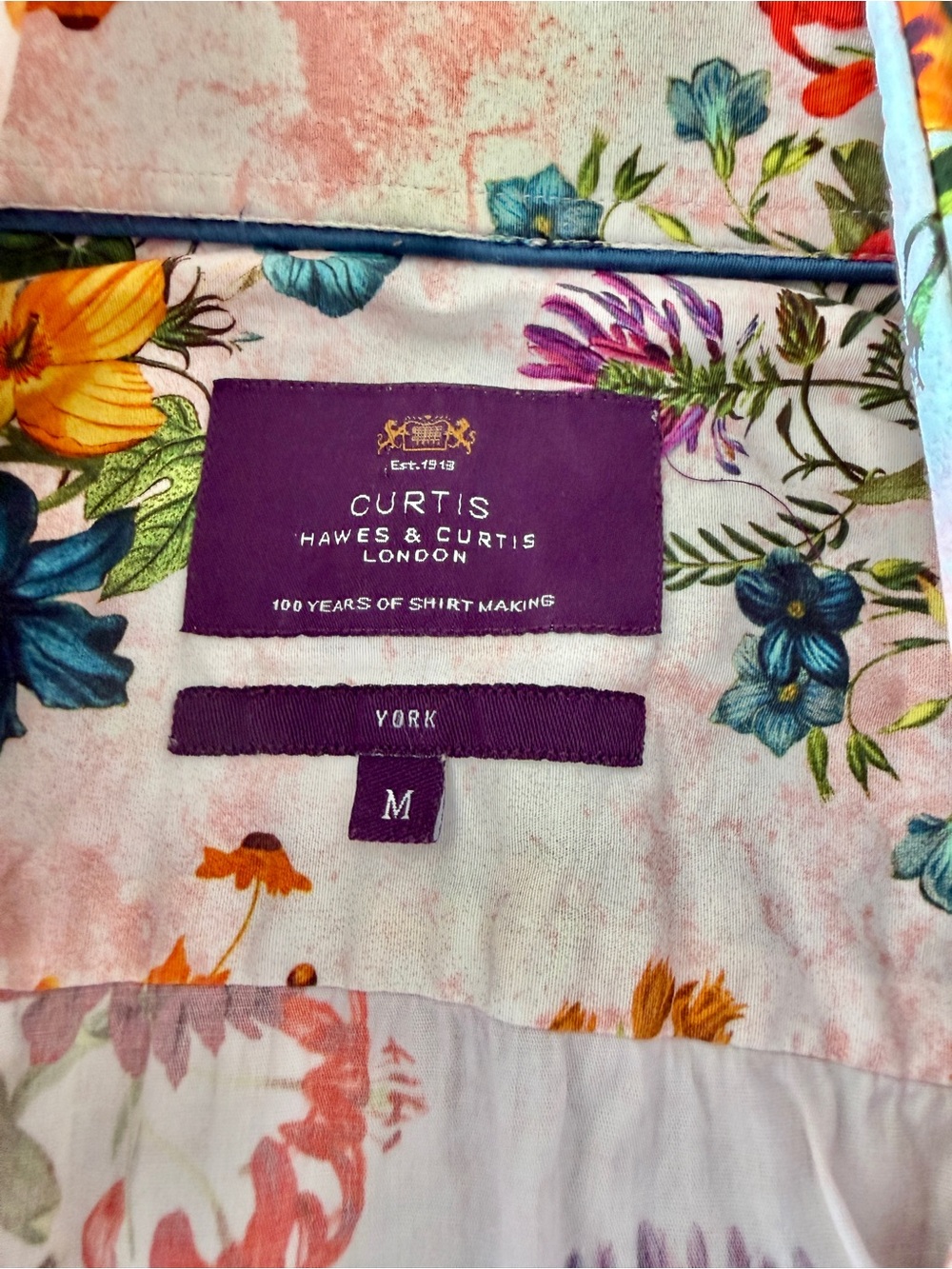 Clearance Curtis & Hawes London Floral York Shirt size M - Picture 5 of 5